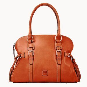 Dooney & Bourke Tan Leather Satchel with Double Handles